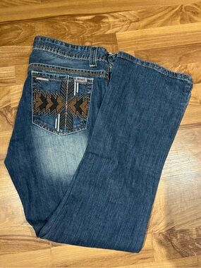 Cruel Denim Abby Jean Size 33/15R Southwestern Aztec Embroidery Rodeo Western
